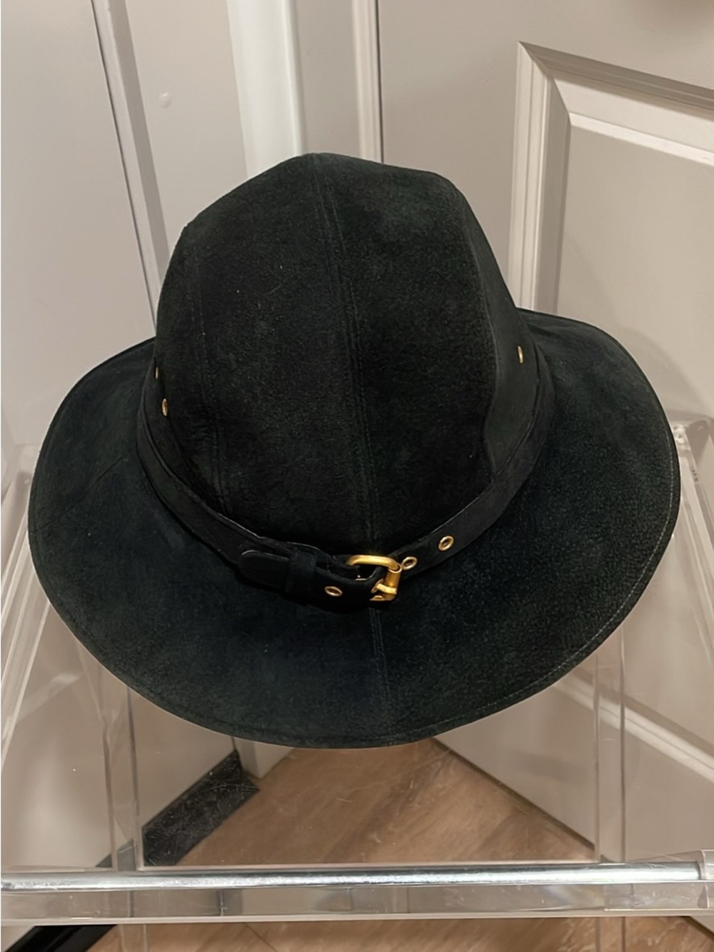 Eric Javits Black Suede Floppy Brim Hat - Picture 3 of 7